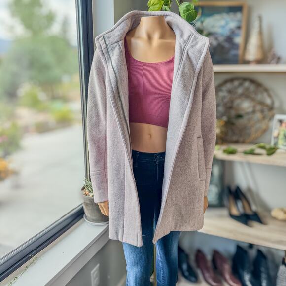 J. Crew Wool Blend Full Zip City Coat in Heather Dusk Grey, Women's Size 10 - Picture 5 of 12